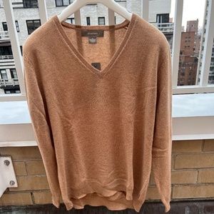 100% Camel Cashmere V Neck Sweater - New with tags